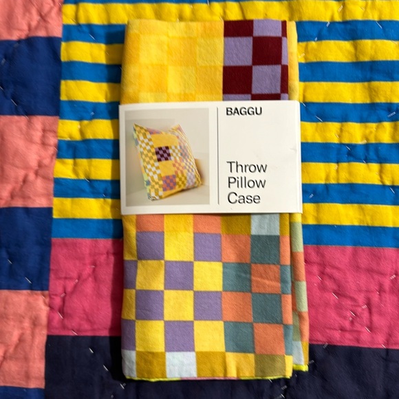 BAGGU Other - BAGGU Throw Pillow Case Checks-on-Checks NWT